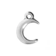 Breloque demi-lune pour la création de bijoux DIY 12x8 mm Placage Argent fin vieilli x1