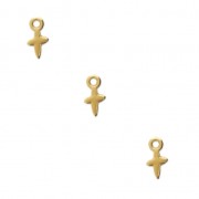 Breloques croix pour la création de bijoux DIY 9x5 mm Doré à l'or fin x6