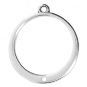 Pendentif pour boucles d'oreilles rond avec un trou 24x22 mm Placage Argent fin vieilli|raw }}