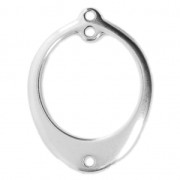 Pendentif pour boucles d'oreilles ovale avec 2 trous 24x18.5 mm Placage Argent fin vieilli|raw }}