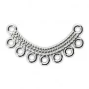 Intercalaire boucles d'oreilles ou collier 7 anneaux 26x7 mm Placage Argent fin vieilli x1