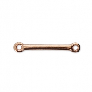 Intercalaire barre 2 anneaux 30x3 mm doré rose x1