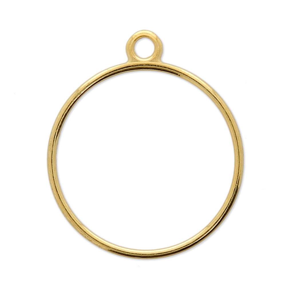 20 Pendentifs Ronds En Acier Inoxydable Doré - Pour Créer Bijoux DIY Bracelets Et Colliers - 4
