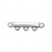 Intercalaire courbé 3 anneaux à personnaliser 26x6 mm Placage Argent fin vieilli x4|raw }}