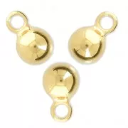 Breloques boules 7x11 mm pour la création de bijoux fantaisie Doré à l'or fin x4