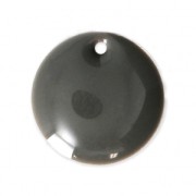 Sequins ronds en métal et résine époxy 16 mm Gris Moyen x6