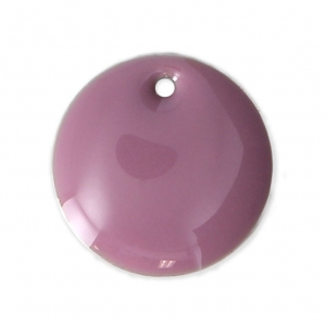 Sequins ronds en métal et résine époxy 16 mm Rose x6