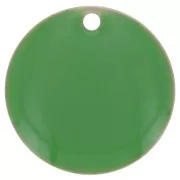 Sequins ronds en métal et résine époxy 16 mm Vert x6