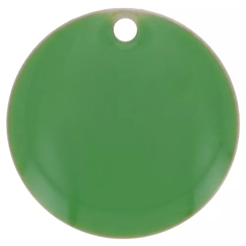 Sequins ronds en métal et résine époxy 16 mm Vert x6
