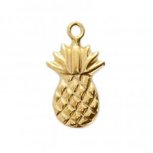 Breloque fine Ananas 12.5x7 mm en Gold filled (Or laminé) x1