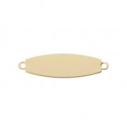 Intercalaire fin Plaque ovale 2 anneaux 22x6 mm - Gold filled (or laminé) x1