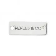 Breloques rectangles personnalisées 15x5.5mm avec logo ou marque - Argent 925 x100