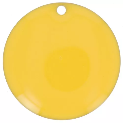 Sequins ronds en métal et résine époxy 20 mm Jaune x5