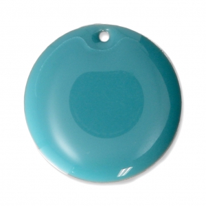 Sequins ronds en métal et résine époxy 20 mm Green Turquoise x5