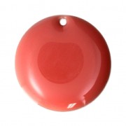 Sequins ronds en métal et résine époxy 20 mm Rose Corail x5