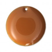 Sequins ronds en métal et résine époxy 20 mm Moutarde x5