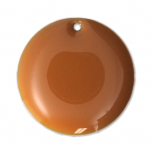 Sequins ronds en métal et résine époxy 20 mm Moutarde x5