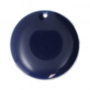 Sequins ronds en métal et résine époxy 20 mm Bleu Nuit x5