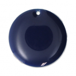 Sequins ronds en métal et résine époxy 20 mm Bleu Nuit x5