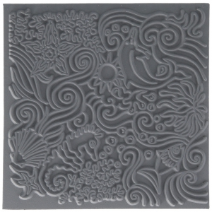 Plaque de texture pour pâte polymère 9 cm Under the sea