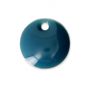 Sequins ronds en métal et résine époxy 8 mm Petrol x10