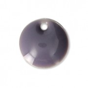 Sequins ronds en métal et résine époxy 8 mm Mauve x10