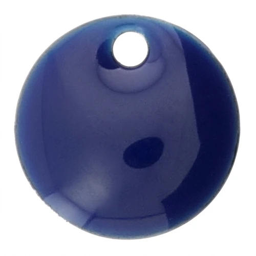 Sequins ronds en métal et résine époxy 8 mm Bleu Nuit x10