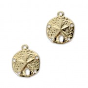 Breloques Sand dollar 5 trous - 11 mm en Gold filled (Or laminé)  x2|raw }}