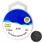 Fil de cuivre pour bijoux 0.40 mm Noir x20m