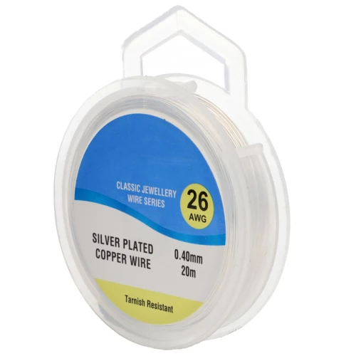 Fil de cuivre pour bijoux 0.40 mm Argenté x20m