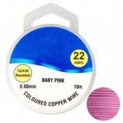 Fil de cuivre pour bijoux 0.60 mm Baby Pink x10m|raw }}