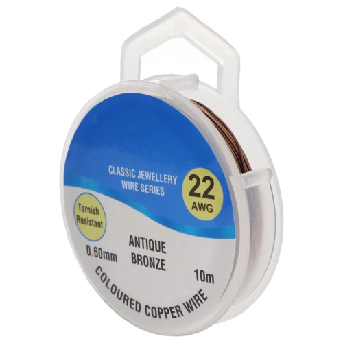 Fil de cuivre pour bijoux 0.60 mm Antique Bronze x10m