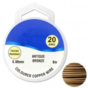Fil de cuivre pour bijoux 0.80 mm Antique Bronze x6m