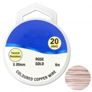 Fil de cuivre pour bijoux 0.80 mm Doré Rose x6m|raw }}