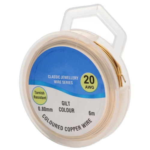 Fil de cuivre pour bijoux 0.80 mm Doré x6m