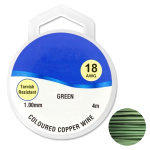 Fil de cuivre pour bijoux 1 mm Green x4m