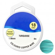 Fil de cuivre pour bijoux 1 mm Turquoise x4m|raw }}