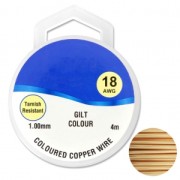 Fil de cuivre pour bijoux 1 mm Doré x4m|raw }}