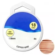 Fil de cuivre pour bijoux 1 mm Naturel x4m