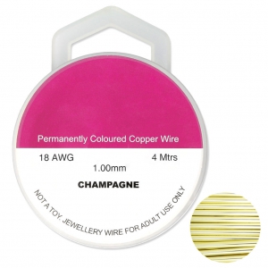 Fil de cuivre pour bijoux 1 mm Champagne x4m
