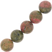 Perles rondes en pierre gemme Unakite 10 mm x5|raw }}