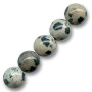 Perles rondes 8 mm pierre gemme Jaspe Dalmatien x10|raw }}