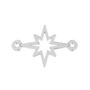 Intercalaire 2 anneaux Etoile du Nord 17x11 mm en Argent 925 x1