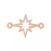 Intercalaire 2 anneaux Etoile du Nord 17x11 mm en Argent 925 doré rose x1