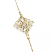 Intercalaire/pendentif filigrané carré 15 mm en Argent 925 doré à l'or fin x1