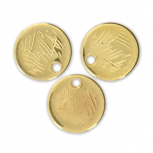 Sequins texturés 9 mm Doré à l'or fin x4