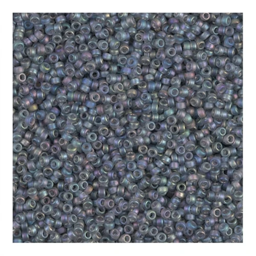 Rocaille Miyuki 15/0 152FR - Transparent Gray Mat AB x8g