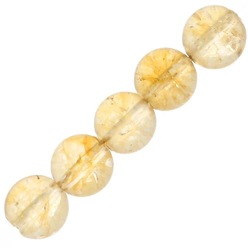 Perles Rondes 6 mm en pierre gemme Citrine x15