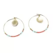 Créoles fines diamantées à décorer 45 mm en Gold filled (or laminé) x2