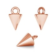 Breloque cône / pique 9x5 mm en Argent 925 doré rose x1
